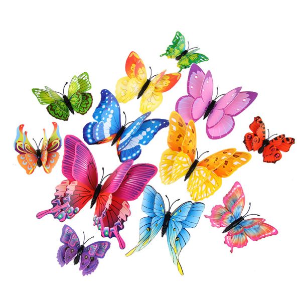Наклейка «3D Бабочки», мультиколор 12 штук (2496)