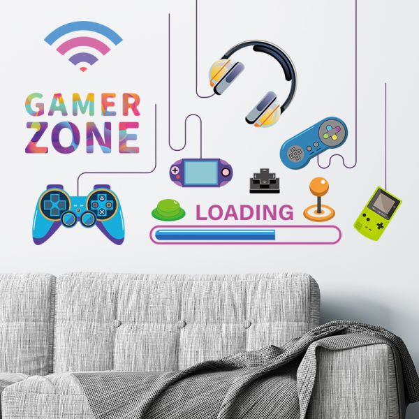 Наклейка многоразовая интерьерная "Gamer zone" (2498)