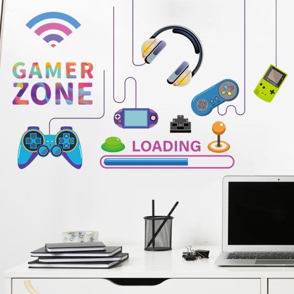 Наклейка многоразовая интерьерная "Gamer zone" (2498)