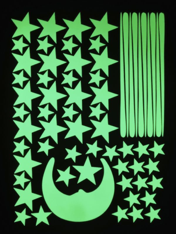 Набор светящихся наклеек «Звезды + полумесяц» (2464)