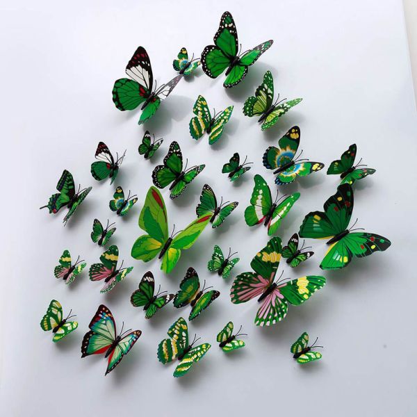 Наклейка магнитная для декора "Зеленые бабочки" (2565)