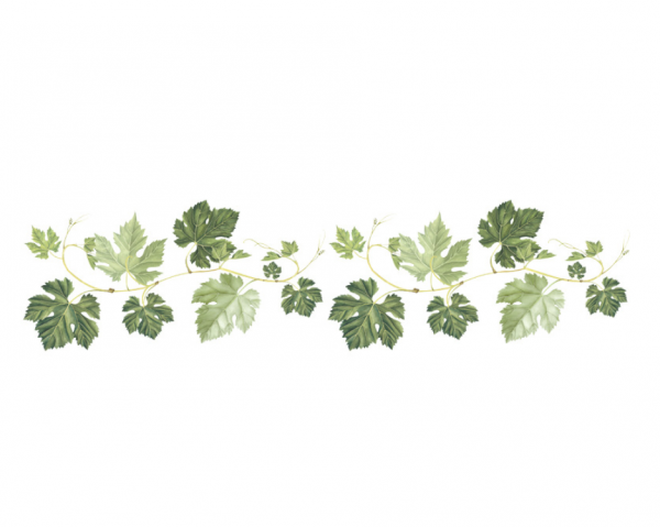 Наклейка многоразовая интерьерная 14*58 см, декор "Зеленые листья" (2686)