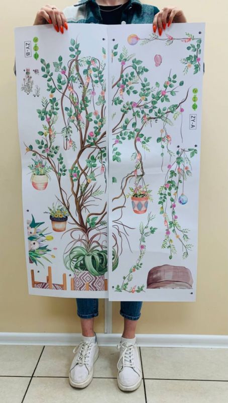 Наклейка многоразовая интерьерная "Раскидистое дерево" (2579)