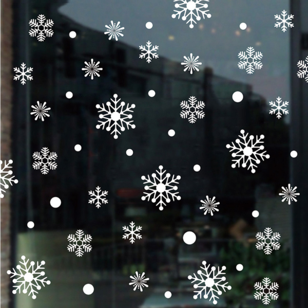 Наклейки на стекло «Снежинки» 44 эл. размер 45*60 см (2707)